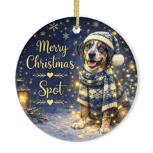 Load image into Gallery viewer, Catahoula Leopard Dog Christmas Ornament - Cozy Winter Pet Portrait Design - Personalize with Photo and Name-Christmas Ornament-Christmas,Christmas Ornament,Personalize Artwork-3