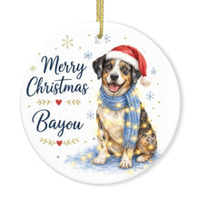 Load image into Gallery viewer, Catahoula Leopard Dog Christmas Ornament - Cozy Winter Pet Portrait Design - Personalize with Photo and Name-Christmas Ornament-Christmas,Christmas Ornament,Personalize Artwork-3