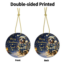 Load image into Gallery viewer, Catahoula Leopard Dog Christmas Ornament - Cozy Winter Pet Portrait Design - Personalize with Photo and Name-Christmas Ornament-Christmas,Christmas Ornament,Personalize Artwork-4
