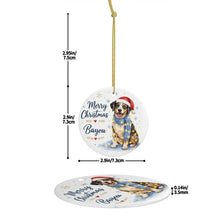 Load image into Gallery viewer, Catahoula Leopard Dog Christmas Ornament - Cozy Winter Pet Portrait Design - Personalize with Photo and Name-Christmas Ornament-Christmas,Christmas Ornament,Personalize Artwork-5