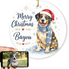 Load image into Gallery viewer, Catahoula Leopard Dog Christmas Ornament - Cozy Winter Pet Portrait Design - Personalize with Photo and Name-Christmas Ornament-Christmas,Christmas Ornament,Personalize Artwork-1