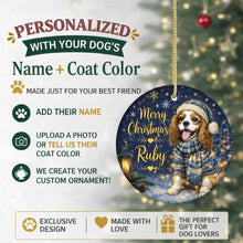 Load image into Gallery viewer, Cavalier King Charles Spaniel Christmas Ornament - Cozy Winter Pet Portrait Design - Personalize with Photo and Name-Christmas Ornament-Christmas,Christmas Ornament,Personalize Artwork-2