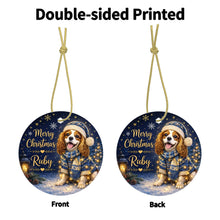 Load image into Gallery viewer, Cavalier King Charles Spaniel Christmas Ornament - Cozy Winter Pet Portrait Design - Personalize with Photo and Name-Christmas Ornament-Christmas,Christmas Ornament,Personalize Artwork-4