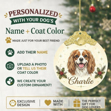 Load image into Gallery viewer, Cavalier King Charles Spaniel Christmas Ornament - Gold Crown Dog Portrait - Personalized with Photo and Name-Christmas Ornament-Christmas,Christmas Ornament,Personalize Artwork-2