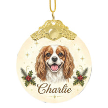Load image into Gallery viewer, Cavalier King Charles Spaniel Christmas Ornament - Gold Crown Dog Portrait - Personalized with Photo and Name-Christmas Ornament-Christmas,Christmas Ornament,Personalize Artwork-3