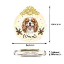 Load image into Gallery viewer, Cavalier King Charles Spaniel Christmas Ornament - Gold Crown Dog Portrait - Personalized with Photo and Name-Christmas Ornament-Christmas,Christmas Ornament,Personalize Artwork-6