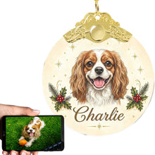 Load image into Gallery viewer, Cavalier King Charles Spaniel Christmas Ornament - Gold Crown Dog Portrait - Personalized with Photo and Name-Christmas Ornament-Christmas,Christmas Ornament,Personalize Artwork-1