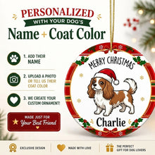 Load image into Gallery viewer, Cavalier King Charles Spaniel Christmas Ornament - Personalized Whimsical Holiday Cartoon Art Design - with Name-Christmas Ornament-Cavalier King Charles Spaniel,Christmas,Personalize Artwork-2