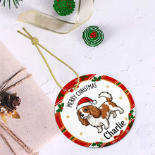 Load image into Gallery viewer, Cavalier King Charles Spaniel Christmas Ornament - Personalized Whimsical Holiday Cartoon Art Design - with Name-Christmas Ornament-Cavalier King Charles Spaniel,Christmas,Personalize Artwork-4