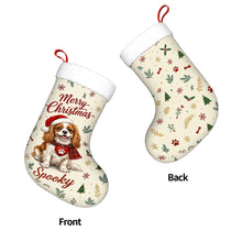 Load image into Gallery viewer, Cavalier King Charles Spaniel Christmas Stocking - Cozy Festive Wishes - Personalize with Photo and Name-Christmas Ornament-Christmas,Christmas Stocking,Personalize Artwork-4