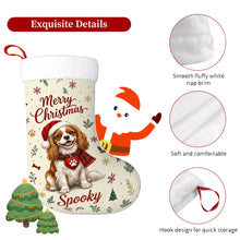 Load image into Gallery viewer, Cavalier King Charles Spaniel Christmas Stocking - Cozy Festive Wishes - Personalize with Photo and Name-Christmas Ornament-Christmas,Christmas Stocking,Personalize Artwork-5