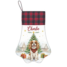 Load image into Gallery viewer, Cavalier King Charles Spaniel Christmas Stocking - Home for the Holidays - Personalize with Photo and Name-Christmas Ornament-Christmas,Christmas Stocking,Personalize Artwork-3