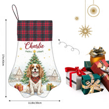 Load image into Gallery viewer, Cavalier King Charles Spaniel Christmas Stocking - Home for the Holidays - Personalize with Photo and Name-Christmas Ornament-Christmas,Christmas Stocking,Personalize Artwork-4