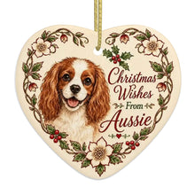 Load image into Gallery viewer, Cavalier King Charles Spaniel Dog Ornament - Christmas Wishes Design - Personalized with Name-Christmas Ornament-Cavalier King Charles Spaniel,Christmas,Personalize Artwork-4