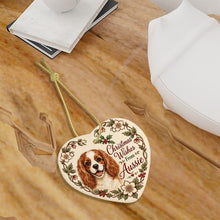 Load image into Gallery viewer, Cavalier King Charles Spaniel Dog Ornament - Christmas Wishes Design - Personalized with Name-Christmas Ornament-Cavalier King Charles Spaniel,Christmas,Personalize Artwork-7