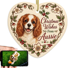 Load image into Gallery viewer, Cavalier King Charles Spaniel Dog Ornament - Christmas Wishes Design - Personalized with Name-Christmas Ornament-Cavalier King Charles Spaniel,Christmas,Personalize Artwork-1