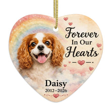 Load image into Gallery viewer, Cavalier King Charles Spaniel Dog Ornament - Forever In Our Hearts Design - Personalized with Name-Christmas Ornament-Cavalier King Charles Spaniel,Christmas,Personalize Artwork-4