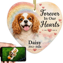 Load image into Gallery viewer, Cavalier King Charles Spaniel Dog Ornament - Forever In Our Hearts Design - Personalized with Name-Christmas Ornament-Cavalier King Charles Spaniel,Christmas,Personalize Artwork-1