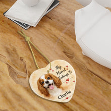 Load image into Gallery viewer, Cavalier King Charles Spaniel Dog Ornament - My Heart Belongs To Design - Personalized with Name-Christmas Ornament-Cavalier King Charles Spaniel,Christmas,Personalize Artwork-7