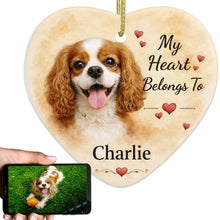 Load image into Gallery viewer, Cavalier King Charles Spaniel Dog Ornament - My Heart Belongs To Design - Personalized with Name-Christmas Ornament-Cavalier King Charles Spaniel,Christmas,Personalize Artwork-1