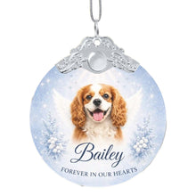 Load image into Gallery viewer, Cavalier King Charles Spaniel Ornament - Angel Dog Memorial Design - Personalized with Photo and Name-Christmas Ornament-Cavalier King Charles Spaniel,Christmas,Christmas Ornament,Personalize Artwork-3