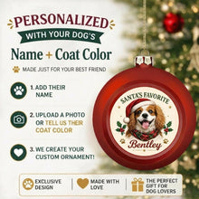 Load image into Gallery viewer, Cavalier King Charles Spaniel Ornament - Classic Red Round Shape - Santa's Favourite Design - Personalized with Name-Christmas Ornament-Cavalier King Charles Spaniel,Christmas,Personalize Artwork-2