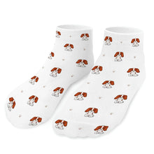 Load image into Gallery viewer, Cavalier King Socks - Ankle Length - Happy Cavalier King Charles Spaniels-Accessories-Accessories,Cavalier King Charles Spaniel,Dog Dad Gifts,Socks-White-One size-1