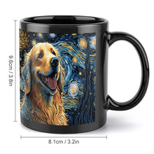 Load image into Gallery viewer, Magical Milky Way Golden Retriever Coffee Mug-Mug-Golden Retriever, Home Decor, Mugs-Black-6