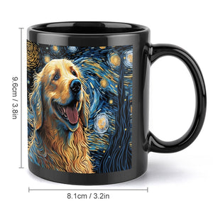 Magical Milky Way Golden Retriever Coffee Mug-Mug-Golden Retriever, Home Decor, Mugs-Black-6