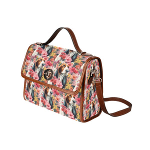 Basset Hound in Bloom Satchel Bag Purse-Accessories-Accessories, Bags, Basset Hound, Purse-One Size-3