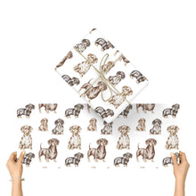 Load image into Gallery viewer, Dachshund Wrapping Paper - Watercolor Dachsund Designs - 3 Sheets Bundle-Christmas Ornament-Christmas,Dachshund,Wrapping Paper-Only Smooth Coat Dachshunds-58"x23"x3pcs-2