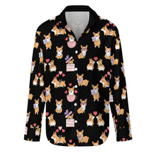 Load image into Gallery viewer, Celebration Corgi Love Women's Shirt-Apparel-Apparel,Corgi,Dog Mom Gifts,Shirt-S-Black5-24
