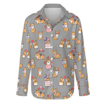 Load image into Gallery viewer, Celebration Corgi Love Women's Shirt-Apparel-Apparel,Corgi,Dog Mom Gifts,Shirt-S-DarkGray-21