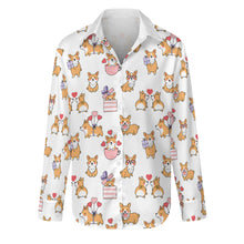 Load image into Gallery viewer, Celebration Corgi Love Women's Shirt-Apparel-Apparel,Corgi,Dog Mom Gifts,Shirt-S-White-1