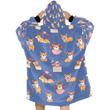 Load image into Gallery viewer, Celebration Corgis Love Blanket Hoodie for Women-12