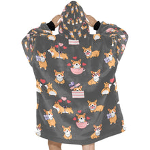 Load image into Gallery viewer, Celebration Corgis Love Blanket Hoodie for Women-14
