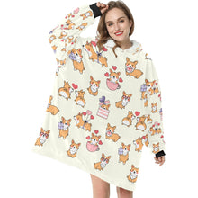 Load image into Gallery viewer, Celebration Corgis Love Blanket Hoodie for Women-4