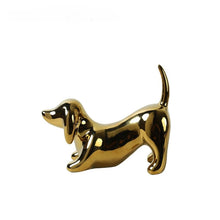 Load image into Gallery viewer, Ceramic and Enamel Timeless Dachshund Statues-golden large-18