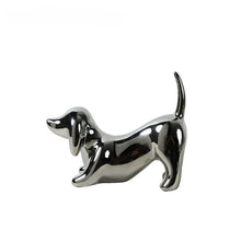 Load image into Gallery viewer, Ceramic and Enamel Timeless Dachshund Statues-silvery large-19