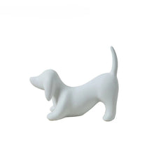 Load image into Gallery viewer, Ceramic and Enamel Timeless Dachshund Statues-white large-14