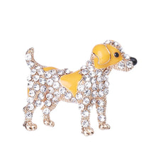 Load image into Gallery viewer, Charming Beagle Crystal Brooch – Sparkling Dog Pin-Yellow2237-YL-1
