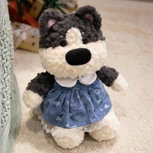 Load image into Gallery viewer, Charming Black and White Husky Stuffed Animal Plush Toy-Schnauzer - Dressed-One Size-