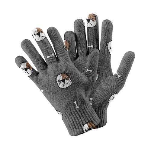 Charming Bully Delight Touch Screen Gloves-Accessories-Accessories,American Bully,Dog Dad Gifts,Dog Mom Gifts,Gloves-Gray-1