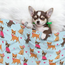 Load image into Gallery viewer, Charming Chihuahuas in Sweet Style Blanket for Dog-Pet Furniture-Blankets,Chihuahua,Home Decor-1