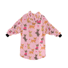 Load image into Gallery viewer, Charming Chihuahuas in Sweet Style Blanket Hoodie-Blanket-Apparel, Blanket Hoodie, Blankets, Chihuahua, Dog Mom Gifts-17
