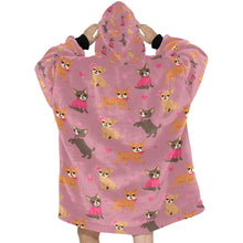 Load image into Gallery viewer, Charming Chihuahuas in Sweet Style Blanket Hoodie-Blanket-Apparel, Blanket Hoodie, Blankets, Chihuahua, Dog Mom Gifts-21