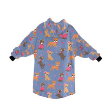 Load image into Gallery viewer, Charming Chihuahuas in Sweet Style Blanket Hoodie-Blanket-Apparel, Blanket Hoodie, Blankets, Chihuahua, Dog Mom Gifts-26