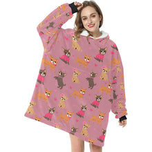 Load image into Gallery viewer, Charming Chihuahuas in Sweet Style Blanket Hoodie-Blanket-Apparel, Blanket Hoodie, Blankets, Chihuahua, Dog Mom Gifts-3