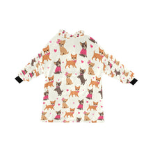 Load image into Gallery viewer, Charming Chihuahuas in Sweet Style Blanket Hoodie-Blanket-Apparel, Blanket Hoodie, Blankets, Chihuahua, Dog Mom Gifts-Ivory White-ONE SIZE-13