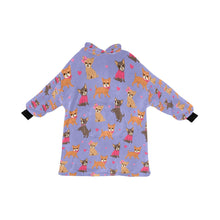 Load image into Gallery viewer, Charming Chihuahuas in Sweet Style Blanket Hoodie-Blanket-Apparel, Blanket Hoodie, Blankets, Chihuahua, Dog Mom Gifts-Lavender Purple-ONE SIZE-31